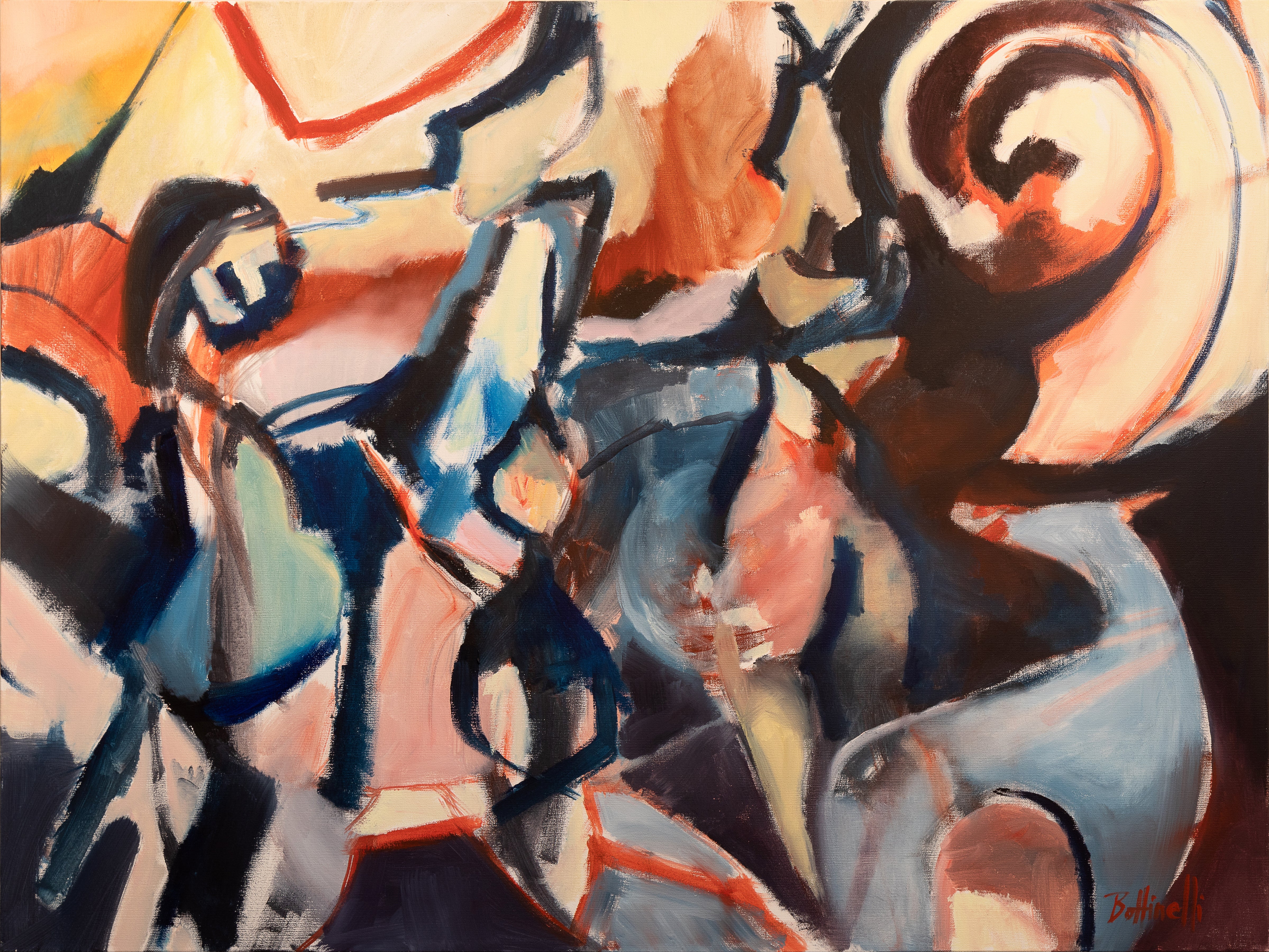 Party with the Blue Dog - Canvas Print