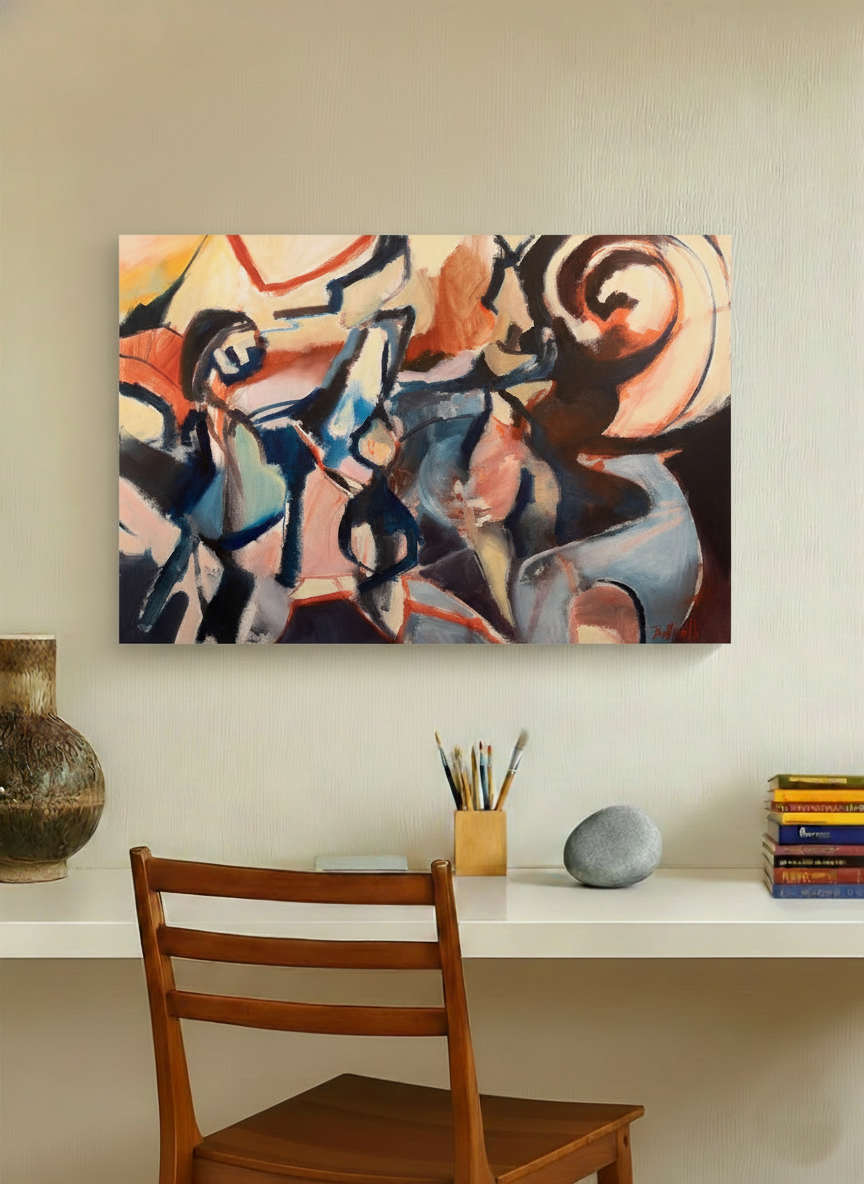 Party with the Blue Dog - Canvas Print