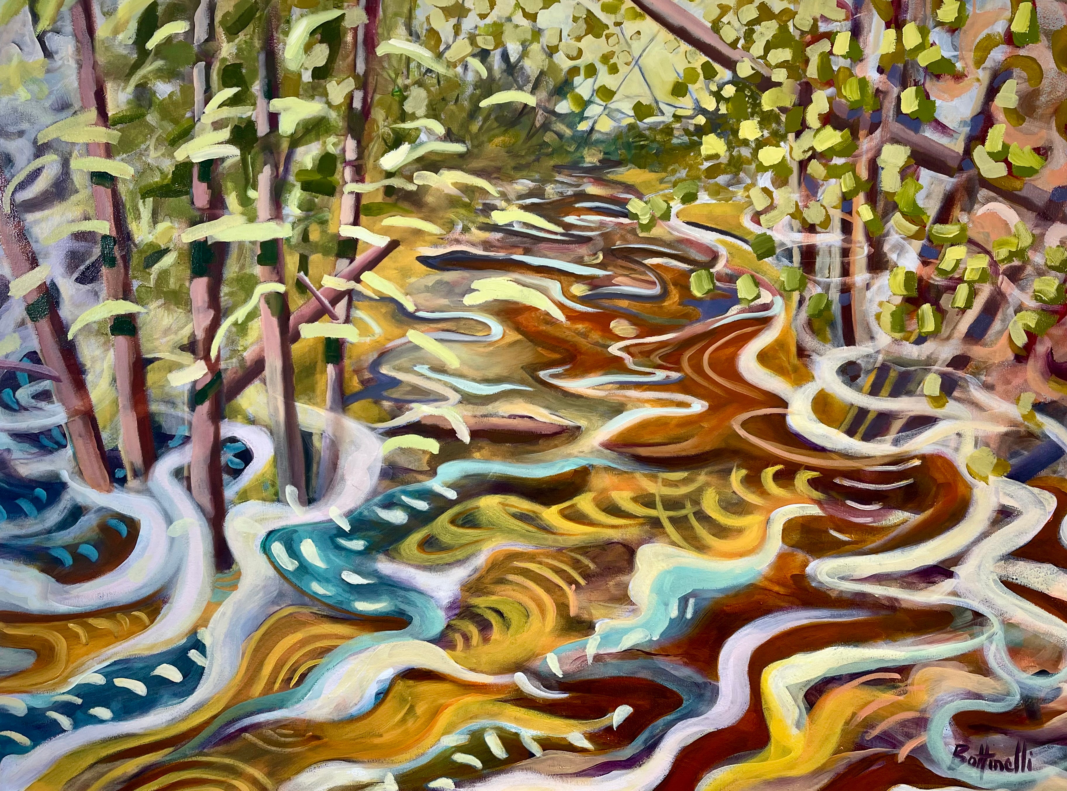 The River and Helene - Original Oil on Canvas