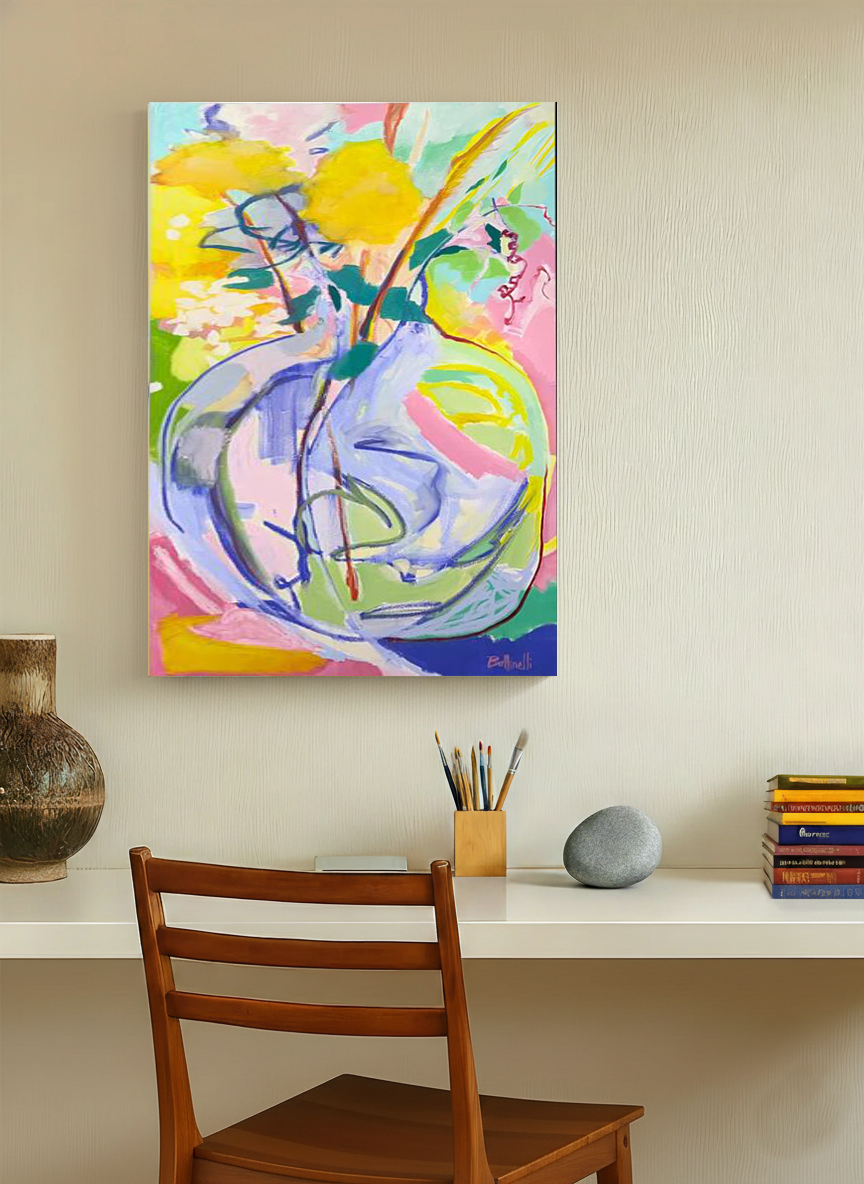 Vase and Prairie - Canvas Print