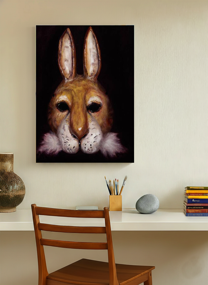 Hare Mask - Canvas Print