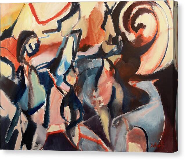 Party with the Blue Dog - Canvas Print