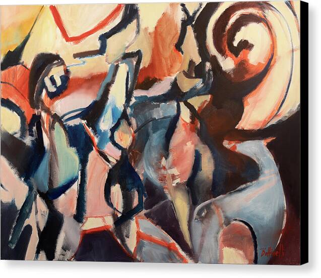 Party with the Blue Dog - Canvas Print