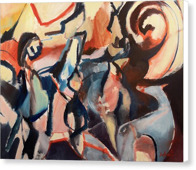 Party with the Blue Dog - Canvas Print